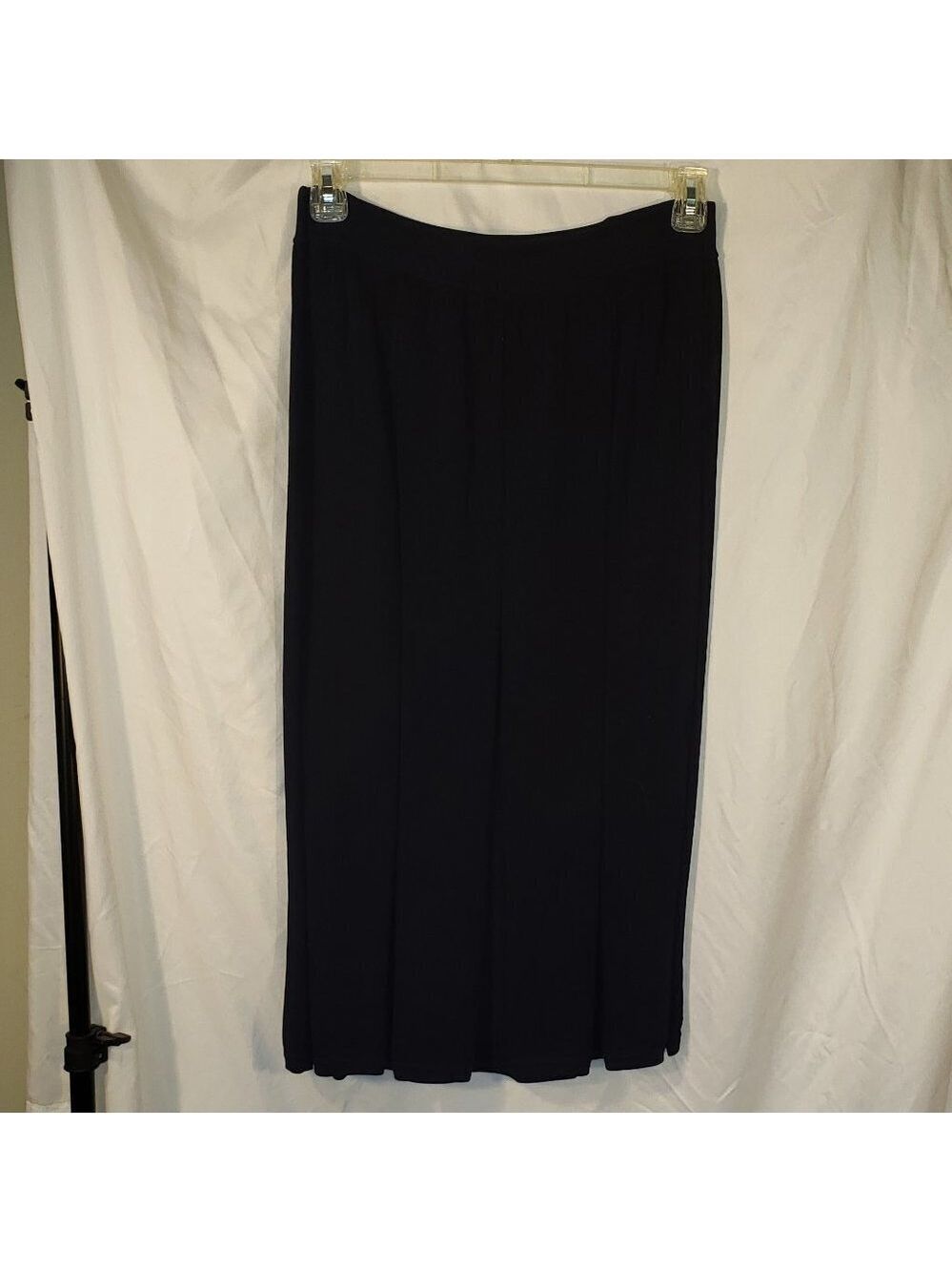 Ladies NICAYA Semi-Pleated Skirt in Navy Blue w/Elastic Waist - S